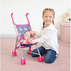 KOOKAMUNGA KIDS Poussette parapluie pour poupée | Légère et entièrement pliable | Facile à manœuvrer | Cadre en acier robuste