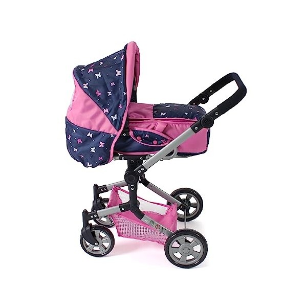 Bayer Chic 2000 587-33 Jara Landau pour poupée combinée 2 en 1 pour Enfants de 4 à 8 Ans, Papillon, Bleu Marine/Rose