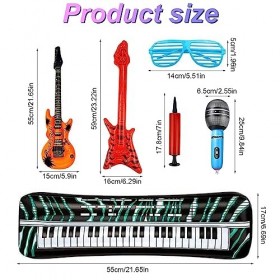 UYUYong Instruments Gonflables Coloré Guitare Gonflable Rock Star Décoration Disco pour Enfants Guitare Gonflable Basse + Pia