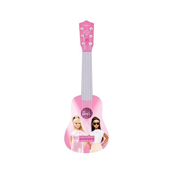 Lexibook Barbie, Ma première Guitare pour Enfant, 6 Cordes, 53 cm, Guide Inclus, Rose, K200BB