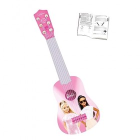 Lexibook Barbie, Ma première Guitare pour Enfant, 6 Cordes, 53 cm, Guide Inclus, Rose, K200BB