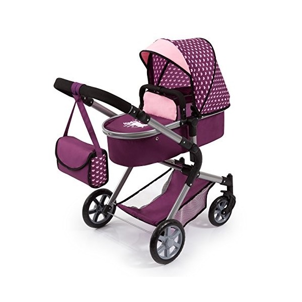 Bayer Design- Landau pour Poupée City Neo, Convertible, Pliable, réglable Rose avec Une Motif: Licorne, 18137AA