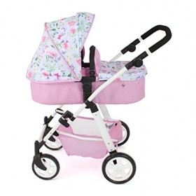 Bayer Chic 2000 - Poussette combinée Nele, 2 en 1 pour Enfants de 4 à 8 Ans, Flowers, Rose