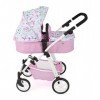 Bayer Chic 2000 - Poussette combinée Nele, 2 en 1 pour Enfants de 4 à 8 Ans, Flowers, Rose