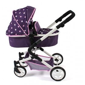Bayer Chic 2000-Landau 3 en 1 Lia pour poupée Auto, nacelle et siège Sport, 597-71, Stars Violet
