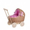 e-wicker24 Poussette en osier avec parure de lit