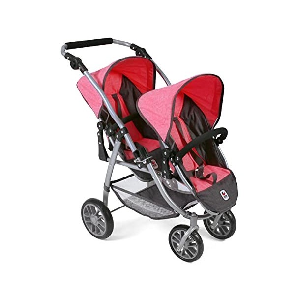 Tandembuggy Vario Poussette Double pour 2 poupées, Poussette pour Enfants de 4 à 8 Ans