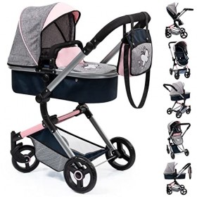 Bayer Design 18427AA Neo Vario Landau pour poupée, Gris, Bleu, Rose