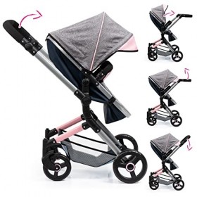 Bayer Design 18427AA Neo Vario Landau pour poupée, Gris, Bleu, Rose