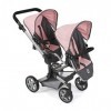 Bayer Chic 2000 - Poussette pour poupée Linus Duo - pour Enfants de 4 à 8 Ans - Mélange Gris foncé, Rose, 690-81, Taille Uniq