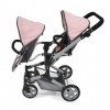 Bayer Chic 2000 - Poussette pour poupée Linus Duo - pour Enfants de 4 à 8 Ans - Mélange Gris foncé, Rose, 690-81, Taille Uniq