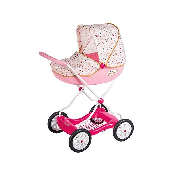 Smoby Poussette Shara Baby Nurse pour poupées jusquà 42 cm avec Plateau inférieur pour Enfants à partir de 3 Ans, 250403