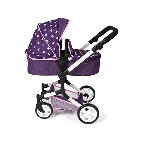 Bayer Chic 2000-Landau combiné Linus 3 en 1 avec siège Auto pour poupée, 592 71, Stars Violet