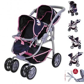 Knorrtoys 16436 Milo-Magic Unicorn Poussette Double Bleu foncé