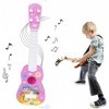 Baby Rock Guitar 4 Strings Play Guitar Enfants Instruments de Musique Jouet éducatif Guitare Cadeau pour Enfants Filles Guita