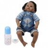 50 cm Reborn bébé peau foncée réaliste bébés garçon poupée doux adorable enfant jouet cadeaux, pour la maison