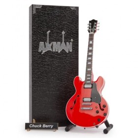 Axman Chuck Berry Réplique de guitare miniature – Cadeaux musicaux – Ornement fait à la main – Comprend une boîte de présenta
