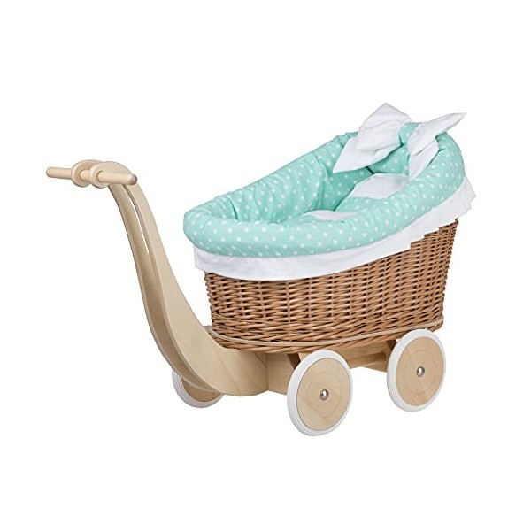 Landau-Poussette pour poupée, Chariot, lit, Cadeau pour Les Enfants Beige Menthe 