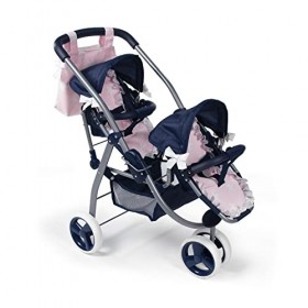 La Nina-60421 Poussette jumeau poupée, 60421, Rose, 41 x 81 x 62 cm