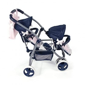 La Nina-60421 Poussette jumeau poupée, 60421, Rose, 41 x 81 x 62 cm