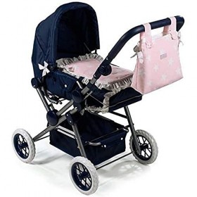 La Nina - Poussette Marino Carlota XL 48 x 86 x 83 cm Poussette poupée, Couleur Rose, 83 x 48 x 86 cm 60419 