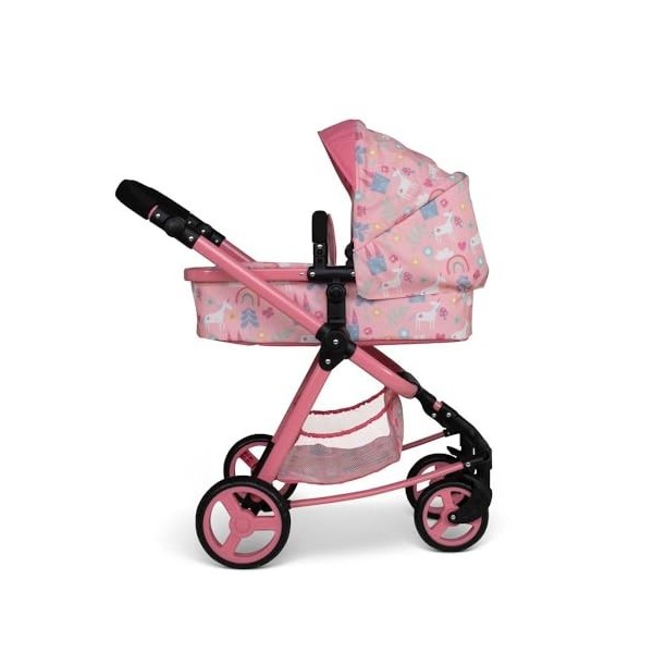 COSATTO Dolls Pram Giggle Quad Charbon Mister Fox, nacelle inclinable et convertit en siège avec Panier, Pare-Pluie, Pliable,