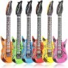 JOFONY Lot de 6 guitares gonflables multicolores - Pour fête danniversaire, musique, piscine, fête
