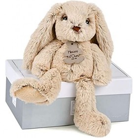 Histoire dOurs - Peluche Lapin Beige - Copains Calins - Boîte Cadeau - Taille 40 Cm - Douce et Mignonne - Doudou Idée Cadeau