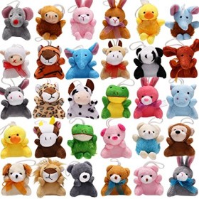 32 Packs Ensemble Mini Animal Jouet en Peluche, Jouet en Peluche Mignons pour Décoration, Plush Toy comme Cadeaux denfants, 