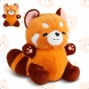 FENYW Panda Roux en Peluche 23 cm Red Panda Plush Kawaii, Poupée Panda Plushie Toy Coussin Cadeau, Peluches Pandas pour Fille