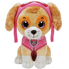 PAW PATROL Sélection de Figurines en Peluche aux Yeux Scintillants | 24 cm, Figure:Skye