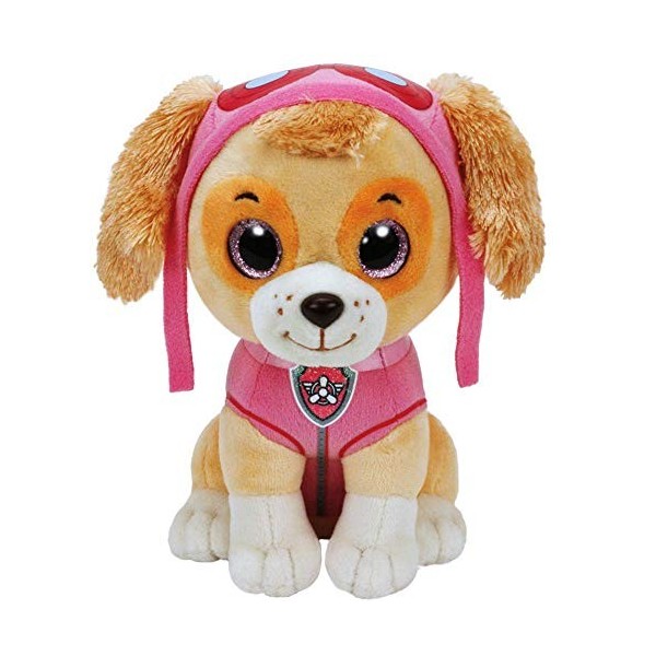 PAW PATROL Sélection de Figurines en Peluche aux Yeux Scintillants | 24 cm, Figure:Skye