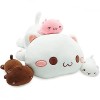 shownicer Oreiller en Peluche Chats, Animaux en Peluche, Kawaii Chaton Peluche Géante, Jouet Doux Animal Poupée, Coussin Câli