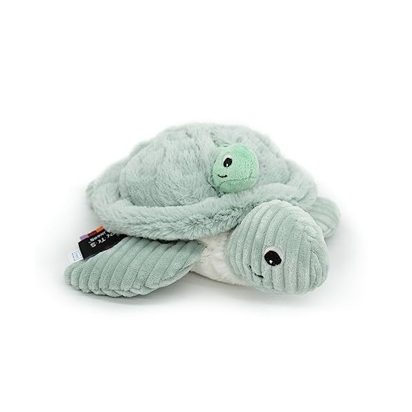 LES DÉGLINGOS PTIPOTOS by SAUVENOU Tortue Maman/Bebe Terracotta - Peluche bébé Toute Douce - Idée Cadeau de Naissance - 29cm