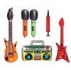 Ensemble dinstruments de musique gonflables avec pompe à ballons, jeu de jouets gonflables Rock Star Instruments de musique 