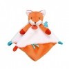 BABY NAT - Doudou Plat Renard avec Nouettes - Doudou Roméo - Matières Douces - Orange - Facile à Attraper et Manipuler par B