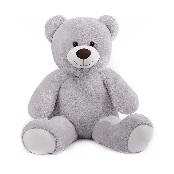 SNOWOLF Ours en Peluche géant XXL avec Yeux en Boutons de 110 cm - Grand Ours en Peluche Doux - Cadeau danniversaire, de Sai