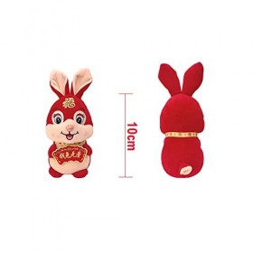 Surakey Peluche Lapin 2023 10cm poupée en Peluche Lapin Lapin de la Fortune Peluche Lapin du Zodiaque Chinois Poupée Mascotte