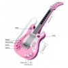 Demeras Enfants Basse Jouet Multifonctionnel Guitare Jouet Enfants Léger Instrument de Musique Jouet Bleu Vert Rose Rose 