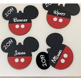 Personnalisé prénom, Mickey Mouse, Walt Disney Décoration Sapin de Noël Ornements 2023, Cadeau danniversaire, Suspendus pour