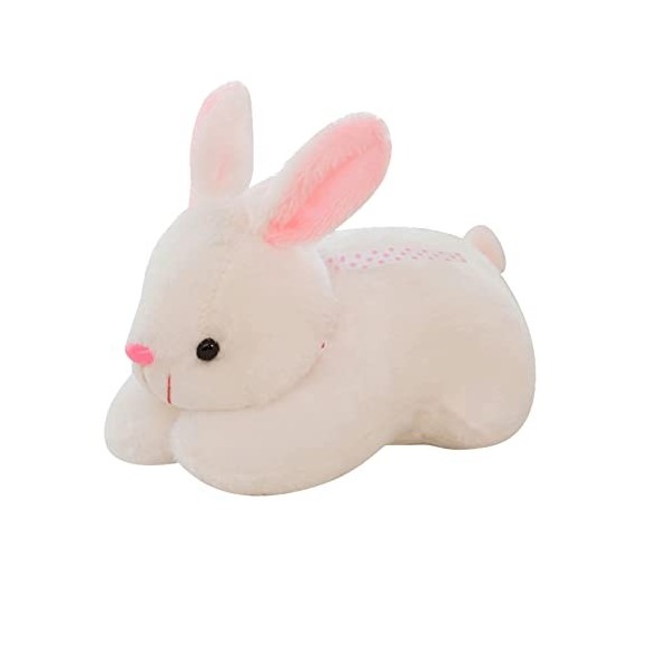 Hxiaen Bunny Toys Peluche éducative interactive lapin en peluche de Pâques blanc, taille unique 