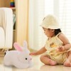 Hxiaen Bunny Toys Peluche éducative interactive lapin en peluche de Pâques blanc, taille unique 