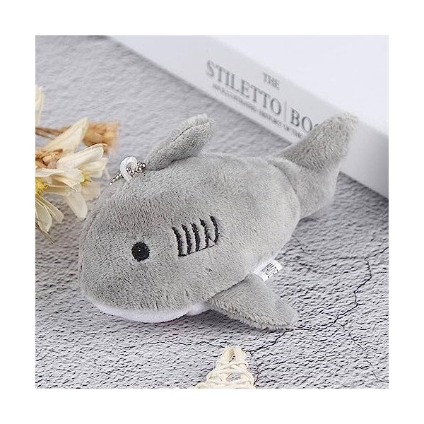 Petit jouet en peluche requin poupée océan sac à dos porte-clés 12 cm requin pendentif porte-clés porte-clés rose, normal