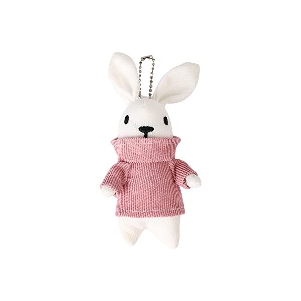 Pendentif en forme de lapin en peluche de 15 cm, en coton PP doux entièrement rempli avec sweat-shirt, mini décoration portab