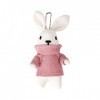 Pendentif en forme de lapin en peluche de 15 cm, en coton PP doux entièrement rempli avec sweat-shirt, mini décoration portab