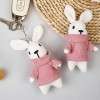 Pendentif en forme de lapin en peluche de 15 cm, en coton PP doux entièrement rempli avec sweat-shirt, mini décoration portab