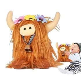 Pratvider Peluche Vache en Peluche | Poupée Mignonne en Peluche | Doux et Respirant, décoration ou Oreiller Multifonctionnel 