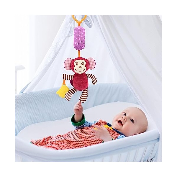 PW TOOLS Jouets à Suspendre pour bébés | Poussette en Peluche Animaux colorés | Berceau pour bébés, Carillon éolien en Peluch