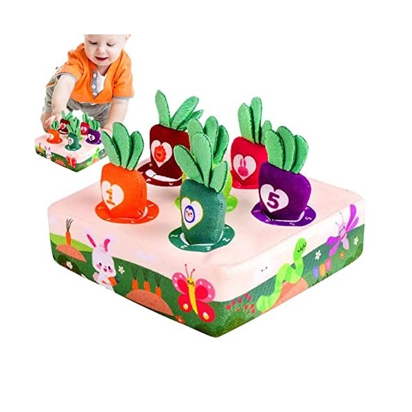 OKUYAN Jouets Montessori Carottes,Jeu Carottes en Peluche Montessori Toys | Jouet éducatif en Peluche pour Les Tout-Petits 1 