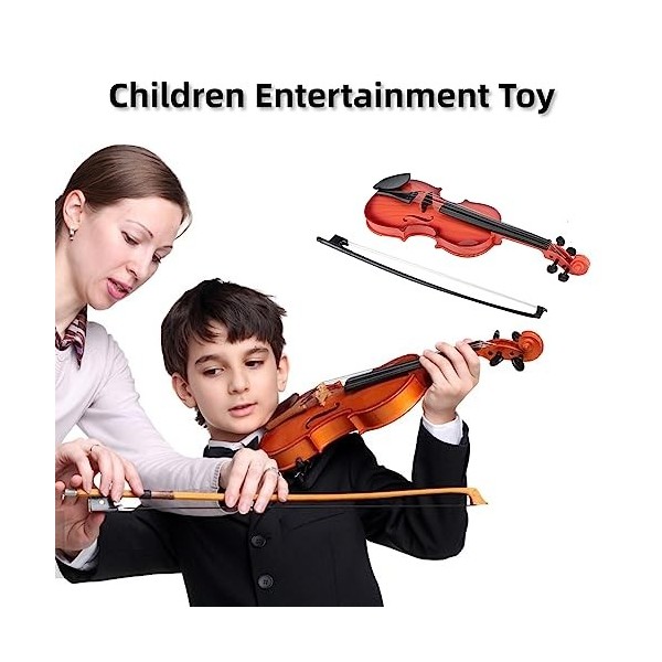 Violon pour Enfants, Enfant Violon Jouet avec 4 Cordes Réglables, Instrument De Musique à Cordes pour Débutant Développer LI